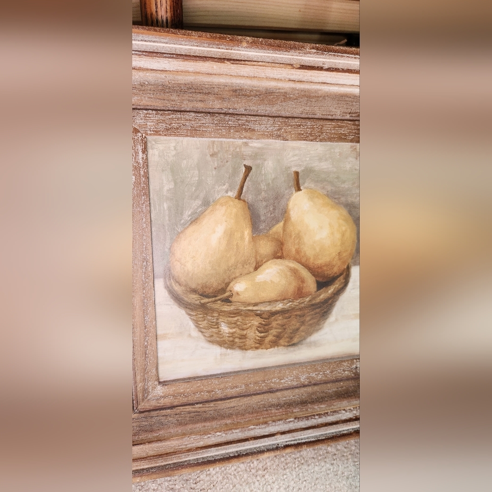 Rustic Pears in Basket Framed Art - Picture 2 of 3